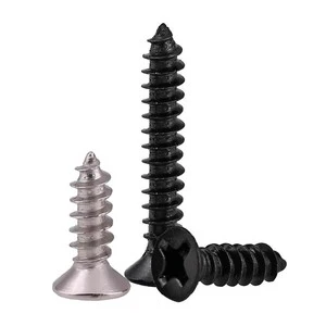 Countersunk Self-Tapping Screws M3 M5 M6 Metric Brass Carbon Steel Blue Zinc Plated & Black Nickel Plated