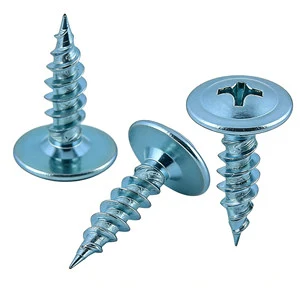 C1022A Steel Wafer Head Self Tapping Screws with Blue White Zinc Plated