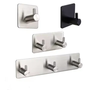 Cosin Hooks Stainless Steel Self Adhesive Square Hooks Without Drilling Coat Towel Robe Clothes Hook for Bath Kitchen Garage