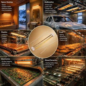 Electric Infrared Radiant Lamp Space Heating Farm Incubation Food Pasteurizing Fruit Vegetable Dehydrating Dryer Parts