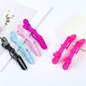 Wholesale Best Selling Professional Barber Hairdressers Tools Plastic Super Grip Hair Sectioning Crocodile Alligator Clips 2204