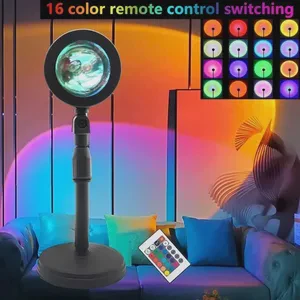 16 Color Sunset Lamp RGB Mood Lighting Floor Light Night Light Photography Lighting Living Room Sunset Projector Artistic Photo