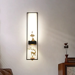 Wall Lamp in New Chinese Style, Bedside Lamp for Living Room and Bedroom, Makeup Fill Light, Corridor, Tea Room, Staircase, Back