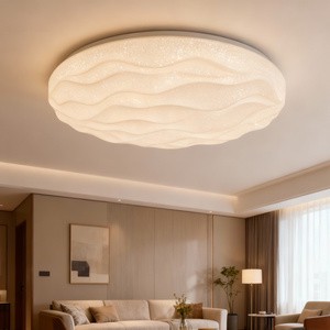 Living Bedroom Modern Round Wave Pattern Remote Control Led Ceiling Lights Modern Home LED Ceiling Lamp