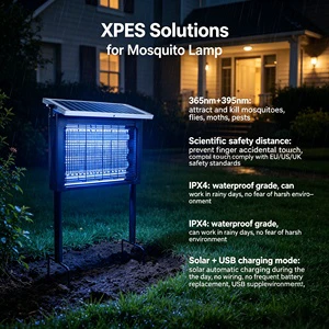 Automatic Sensor 15W Solar Powered Mosquito Fly Killer Lamp 3000V High Voltage Waterproof Eco-Friendly 4000mAh Standing Zapper