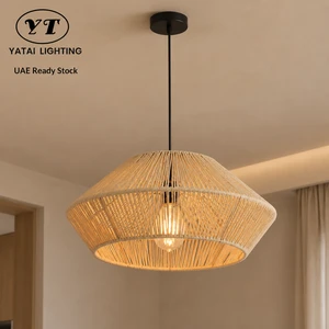 Wabi Sabi Pendant Light Japanese Style Natural Woven Paper Rope Shade E27 For Dining Room Restaurant Home Indoor