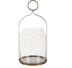 Most Elegant Selling Eco-Friendly Metal & Glass Hurricane Lantern With Gold Finished Candle Lantern for Outdoor & Indoor