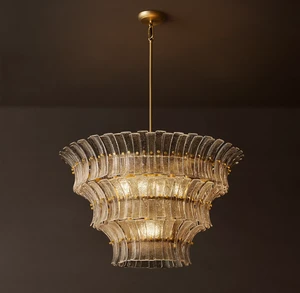 New Luxury Modern Lighting Chandelier Hanging Light For Living Room Restaurant Indoor Dining Room Tiered Glass Pendant Lighting