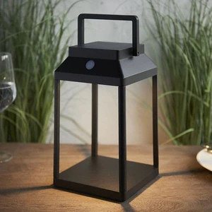 Landscape square Black Aluminum Outdoor Portable Hanging Solar Powered Garden Lantern Light