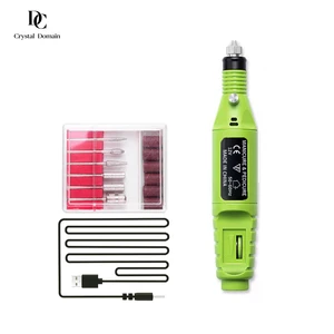 CRYSTALDOMAIN Portable Electric Nail Drill Machine Set Manicure Bit USB Pen Tool for Travel Home Salon Use Nail Pen Drill