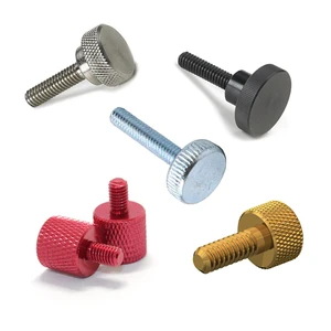 JeaSnn Custom Aluminum Long Thumb Screw Knob Stainless Steel Round Knurled Head Thumb Bolt Decorative Brass Knurled Thumb Screw