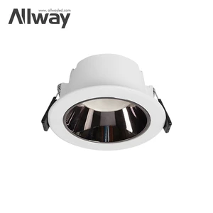 ALLWAY Indoor Aluminum PC Ceiling Recessed Mounted Round Shape 5w 7w 9w 12w 15w 20w 30w LED Downlight
