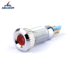 Factory Price 12mm Concave Pin Terminal Custom Color 12V Waterproof Type Led Indicator Light with Dot Illuminate