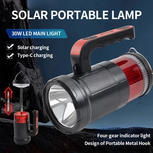 Handheld Led Rechargeable Searchlight 360 Rotatable Long-range Outdoor 1000lm Flashlight Power Bank IPX4 Waterproof 30 Beam