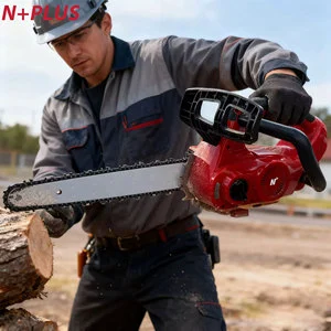 N+PLUS Professional Strong Power Lithium Battery Electric Chain Saw Cordless High Cutting Efficiency Chainsaw