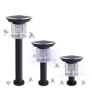 Electronic LED Solar Powered Bug Zapper with 3-Year Warranty Waterproof & Dimmable Outdoor Mosquito Killer Lamp