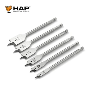6PCS Tri-tip & Transverse Edge Drill 10-25mm Flat Wood Spade Drill Bit for Wood