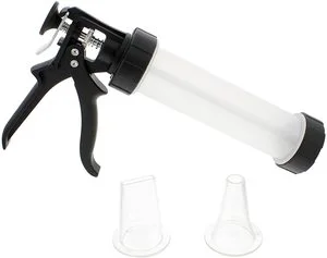 DIY HOMEMADE SAUSAGE FILLER STUFFER PLASTIC JERKY GUN WITH 3 FILLING FUNNELS