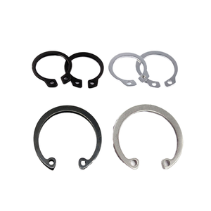 Stainless Steel Split Style Retaining Washers with Zinc Plated Back Oxide External Shaft & Plain Finish Retaining Ring