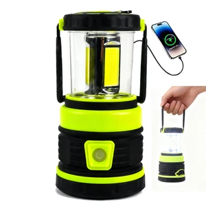 Camping Lantern Rechargeable, 4500mAh LED Lantern for Power Outages Portable Camping Light Emergency Lantern Camping Lamp Green