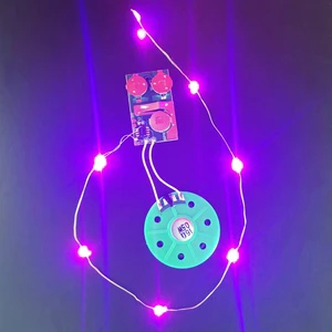 Light Sensor Control Sound Module with Led Light Strip for DIY Music and Light Gift Packing Box Audio and Led Flashing Device