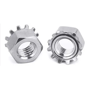 304 Stainless Steel Grade A2-70 American Standard K-type Nut Multi-tooth Teeth Screw Cap 4#6#8#10#1/4-20 Healthcare Mining