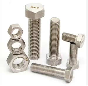 Stainless Steel A2-70 Grade Coarse Thread Hex Head Bolt And Nut Set With Zinc Finish And Metric Spring Washer