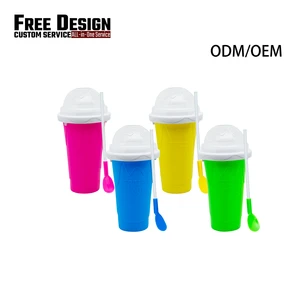Popular Frozen Magic Smoothies Cup With Straw Double Layer EVA Squeeze Slushie Maker Silicone Milkshake Cooling Slush Cup