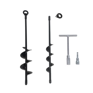 Spiral Drill Bit Household Loose Soil Drill Bit,Auger Drill Bit For Garden Tent,Dog Tie Stake Black Color Ground Spiral Anchor