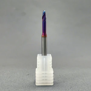Grewin Tools High Performance Carbide HRC65 Ballnose 2 Flutes End Mill Blue Nano Altin Coating CNC Milling Cutter OEM