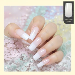 High Quality DIY Press Gel Nail Extensions Newest Ombre Gradient Solid Nude Colors New Design False Nail Tips for Girls