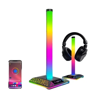 Music Synchronized 5V USB APP Control RGB Modern Black PVC DIY Desk Lamp Smart LED Light Bars Headset Hanger Residential Use