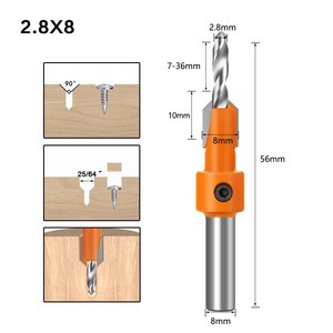Woodworking Countersink Drill Bit Set Chamfer Cone Countersunk Drill with Degrees for Screw Hole Drilling Tools