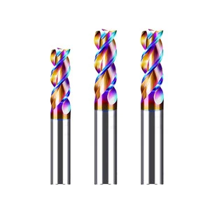 HRC65 3-Flute TiAlN Coated Tungsten Carbide Square End Mill Flat Bottom Milling Cutter for Hardened Steel High Speed Machining