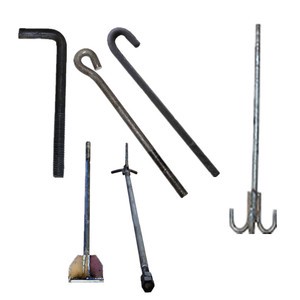 J Type Foundation Bolt Anchor Bolt Hot-dip Galvanized With Cage And Base Plate Grade 8.8