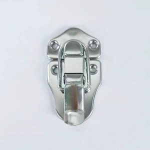 Silver Metal Pull Clasp for Boxes & Chests Non-Locking Latch with Safety Feature for Bags Suitcase & Accessories
