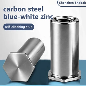 Blue White Other Finish Steel Self Clinching Stud Hex Internal Thread Press Fit Standoff Hardware Fastener Class 4 Metric