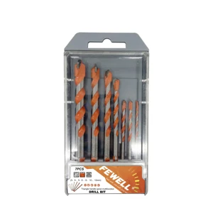 7pcs(3mm,4mm,5mm,6mm,8mm,10mm,12mm) Triangle Handle Spiral Multifunction Drill Bit General Purpose