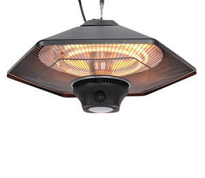2000W Electric Top Ceiling Infrared Halogen Tube Heater Digital Control With Remote Control LED Light