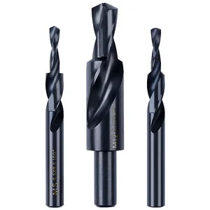 Two-stage Straight Shank Step Drill Bit Screw Countersunk Drill Bit Mother Child Drill Bit Countersink Drill M3-12 Black Oxide