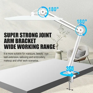 Portable Swing Arm Desk Light with Clamp Tattoo Eyelash Extension Led Nail Lamps Newest Table Lamp Manicure Spa Beauty Salon Use