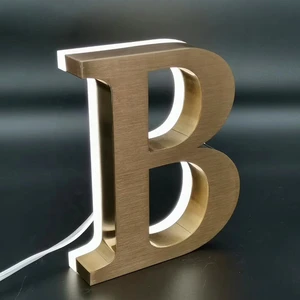 New Fashion Custom Mirror Brushed Backlit Letters LED Business 3d Wall Logo LED Shop Signs For Business