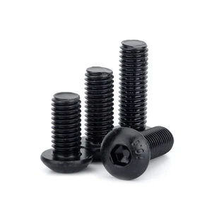 M2 M2.5 M3 M4 M5 M6 M8 ISO7380 Grade 10.9 Black Oxide Steel Round Head Hex Allen Bolts Socket Button Head Screws