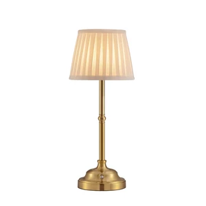 Modern DC Rechargeable Cordless Table Lamp Touch Control Dimmer Led Desk Light Metal Night Lights Fabric Lamp Shade Dining Room