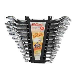 Disen Hand Tools Mirror Dual Open End Dull Wrench Spanner Set 12pcs