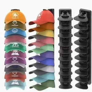 Wall-Mounted Coat & Baseball Cap Rack Double Capacity Storage Spring Clips ABS Material Non-Folding Design