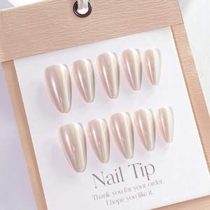 Premium Texture Almond Shape Full Cover Mixed Color Nail Art Handmade Wearable ABS Nails French Style Medium Length Pre-designed