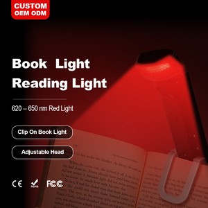 Red LED Portable Small Reading Lamp 25 Lumens USB Rechargeable Clip Eye Protection Bedside Night Light for Kids Adults