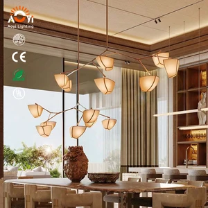 Aoyi Lighting Tree Branch Chandelier with Frosted Shades - High-End Art Decor Light for Luxury Villa & Mansion
