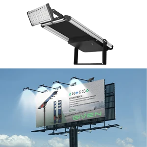 Solar LED Aluminum Outdoor Advertising Light Triple Sensor 50000 Hours Long Lifespan 20W High Efficiency 3-Year Warranty